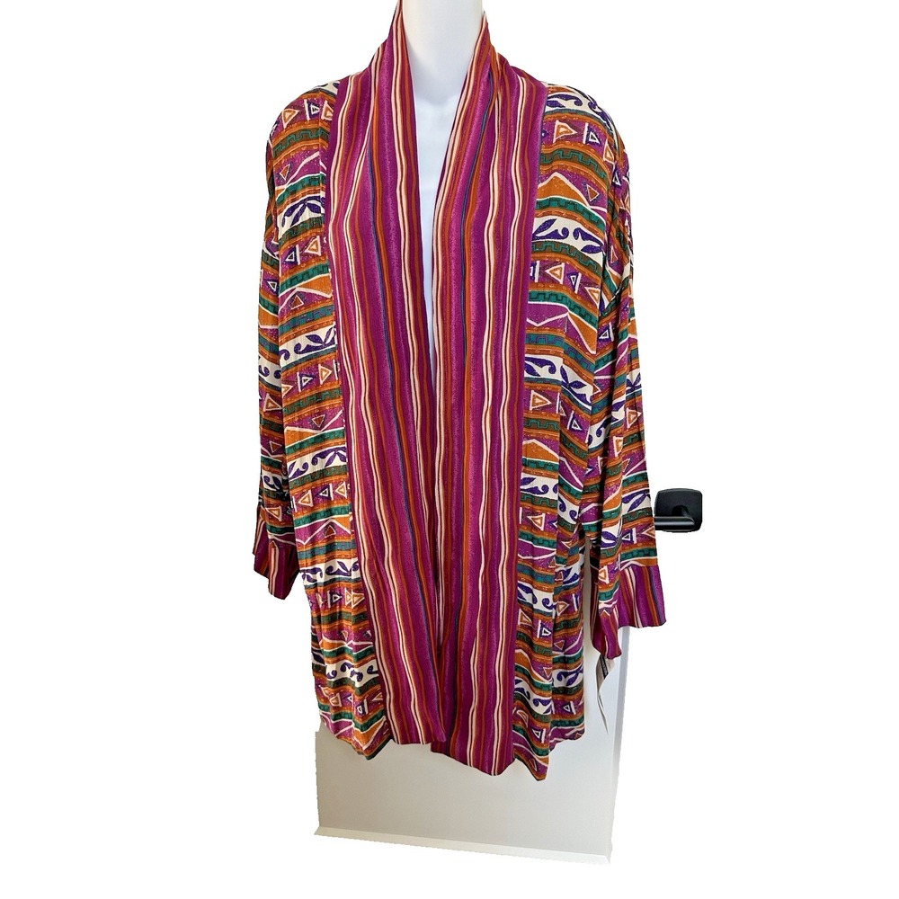 NWT Pendleton Plus Womens 1X Cardigan Open Front Southwestern Boho aztek Retro